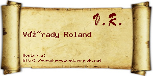 Várady Roland névjegykártya